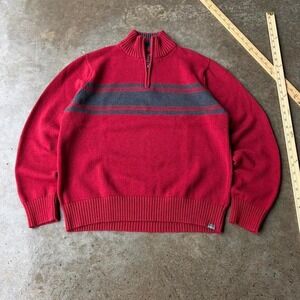2000s eddie bauer striped quarter zip